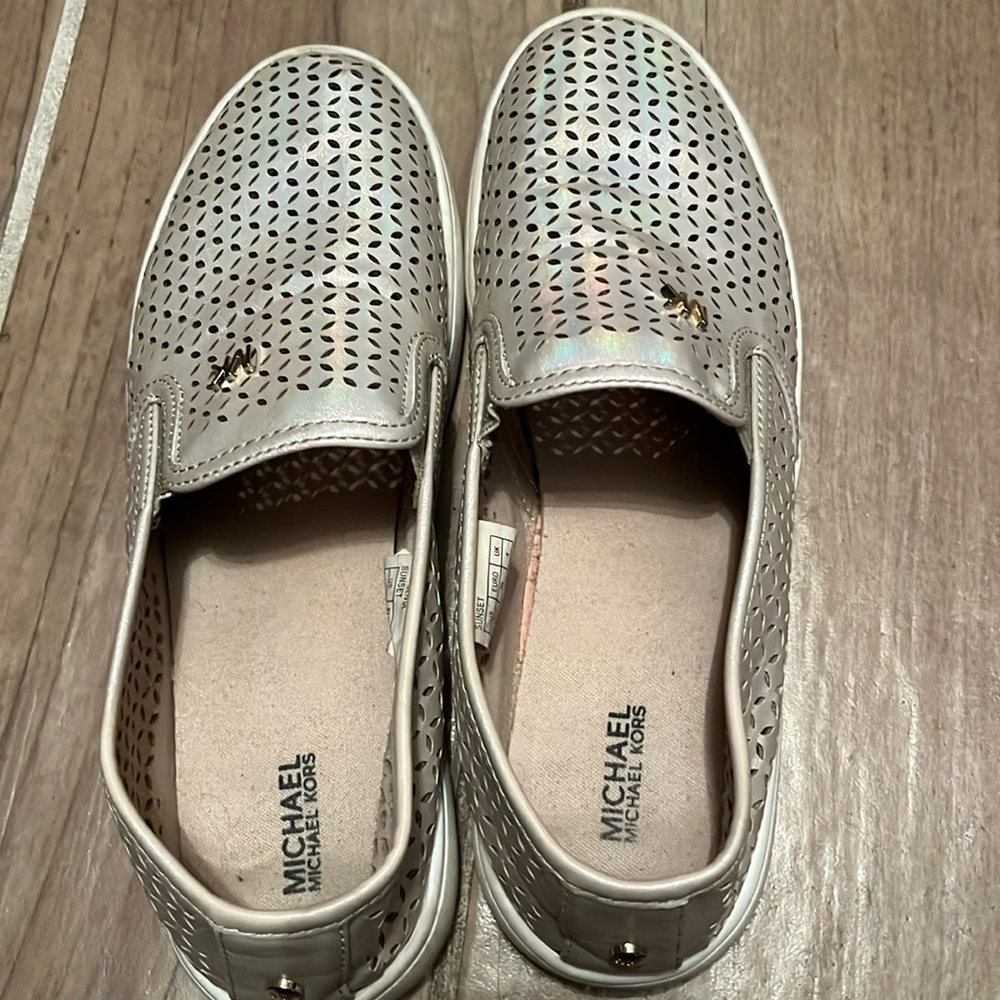 Michael Kors Rose Gold Olivia slip on shoes. Kids size 5/ women’s size 7.5